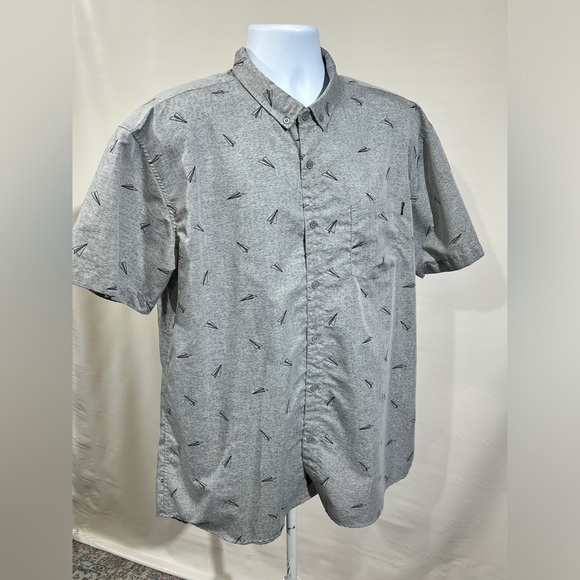 MOLOKAI Gray paper airplane print short sleeve shirt size XXL. - Picture 7 of 11
